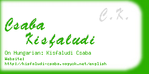 csaba kisfaludi business card
